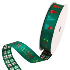 Pojangnet 聖誕緞帶 S CT-GN25009, 紅色+綠色+白色, 1個, 9m