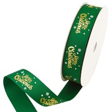 包裝網 聖誕緞帶 G CL-GN25225, 22.5m, 1個, 綠色+金色+白色