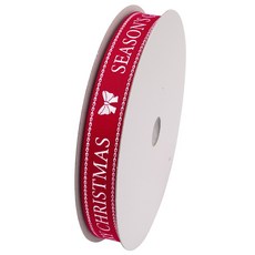 包裝網 聖誕緞帶 C CR-RD16225, 紅色+白色, 22.5m, 1個