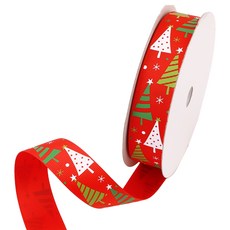 包裝網 聖誕緞帶 G BT-RD25225, 白色+淺綠色+綠色+紅色, 22.5m, 1個