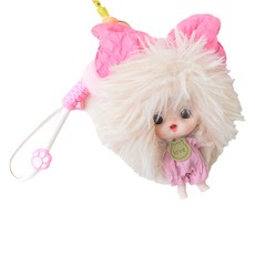 펑키헤어 꼬마인형 키링, 아이보리, 1개, 13cm