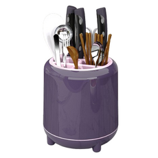 Mother Btti 分隔收納圓形瀝水架 餐具筒 AE20597, 紫色, 1個