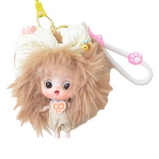 펑키헤어 꼬마인형 키링, 브라운, 1개, 13cm