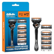 Gillette 吉列 正品 ProGlide 手動刮鬍刀套組, 1套, 刮鬍刀柄 + 6個刮鬍刀片