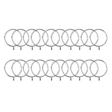 Pp Home Living金屬開閉型窗簾環 內徑38mm, 銀, 20個