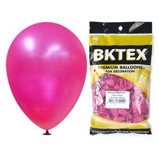 Bk Latex Party Club 珠光圓形氣球 15cm 100入, 桃紅色, 1個
