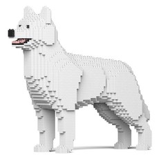 JEKCA 西伯利亞哈士奇狗狗積木 M 大型, 白色, 1個