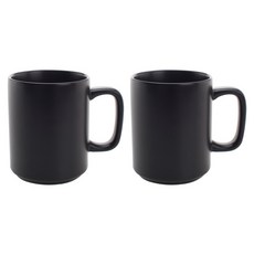 Ecren 長馬克杯 400ml, 黑色, 2個