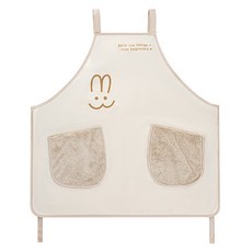 아메리칸로드 토끼 양쪽포켓 방수 원피스 앞치마 RK2332, 크림, 1개