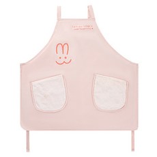 아메리칸로드 크림토끼 양쪽포켓 방수 원피스 앞치마 RK2332, 핑크, 1개
