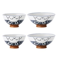 Airindo 飯碗湯碗 2人餐具組, 飯碗 2p + 2號湯碗 2p, 1套, 3D 藍色兔子