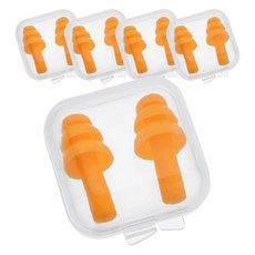 BLACKJOIN 矽膠游泳戲水睡眠防噪音多用途耳塞, 5個, 橘色