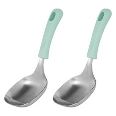 이지실리 方形不鏽鋼料理勺 服務匙, 薄荷綠, 2個