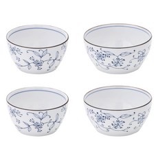 Airindo 雙人優質碗盤組, 1組, 花卉紋, 圓碗 小 2入+中 2入