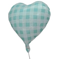 格紋愛心氣球, 綠色, 10個