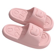 Sonnyo 蓬鬆柔軟小熊輕量室內拖鞋, 1個, 02 淺粉色