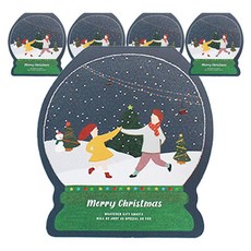 hello moris 快樂雪球卡片, 5個, 混合顏色