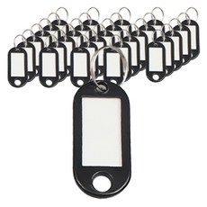 Allwelly 彩色姓名吊牌 標籤 鑰匙圈 50入組 TSP1585, 1套, 黑色