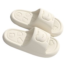 Sonnyo 蓬鬆柔軟小熊輕量室內拖鞋, 1個, 04 白色