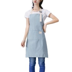 American Road粉彩條紋連身裙式圍裙 RK2330, 藍色, 1個
