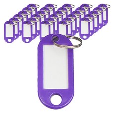 Allwelly 彩色姓名吊牌 標籤 鑰匙圈 50入組 TSP1585, 1套, 紫色