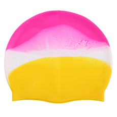 Scawiz 漸層矽膠泳帽, 2號 粉黃色, 1個