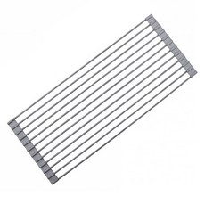 HELLO JAnE 水槽矽膠瀝水捲墊 小 52 x 22 cm, 灰色