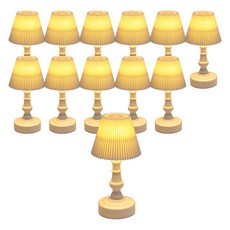 Mostick LED迷你北歐檯燈 生日禮物 餐桌佈置 氣氛燈 百褶 12入, 白色