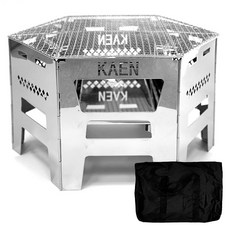 KAEN 六角形折疊式露營便攜式火爐架 + 收納袋組合, 1套