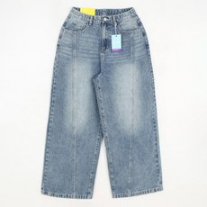 토마토팩토리 여성용 호이카 빈티지 워싱 절개 벌룬 와이드 데님 팬츠 롱