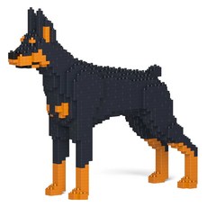 JEKCA 도베르만 핀셔 강아지 블럭 블랙 M, 혼합색상, 1개