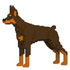 JEKCA 杜賓犬小狗積木 棕色 M, 1個, 混合顏色