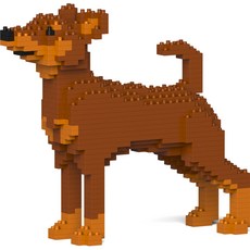 JEKCA 迷你杜賓犬小狗積木 棕色 M, 1個, 混合顏色
