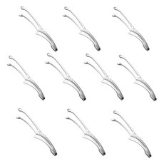 Mnoble 不鏽鋼 露營 料理 廚房 肉類 圓頭夾 258mm, 銀色, 10個