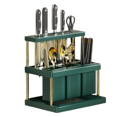 Mother Btique 2層架餐具筒 AE20611, 綠金色, 1個