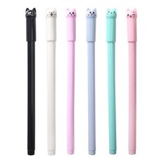 可愛貓咪凝膠筆6入組 0.5mm, 1套, 混合色