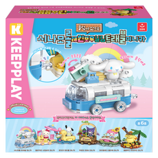 Aurora World 三麗鷗角色 大耳狗喜拿 彩虹療癒旅行 迷你車積木, 1套, 混合顏色