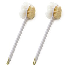 Allode 柔軟雙面身體沐浴刷, 2個, TYPE01 白色, 1入