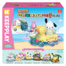 Aurora World 鴨子泳圈漂浮帕恰狗派對泳池迷你車玩具, 1個, 混合顏色