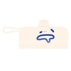 웨이브스튜디오 FACE EMOJI 미니 도킹형 10W 보조배터리 5000mAh 도킹C타입 / 케이블8핀, 베이지 53 빅으아아, TRPB-R5-CHL
