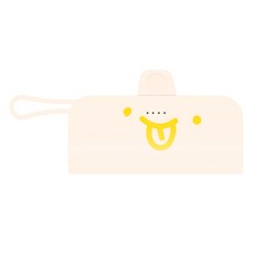 웨이브스튜디오 FACE EMOJI 미니 도킹형 10W 보조배터리 5000mAh 도킹8핀 / 케이블C타입, 베이지 50 빅메롱, TRPB-R5-CHL