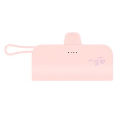 웨이브스튜디오 FACE EMOJI 미니 도킹형 26W 보조배터리 5000mAh 도킹8핀 / 케이블C타입, 핑크 31 뽀뽀쪽, TRPB-R5-CHL