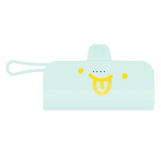 웨이브스튜디오 FACE EMOJI 미니 도킹형 10W 보조배터리 5000mAh 도킹8핀 / 케이블C타입, 민트 34 빅메롱, TRPB-R5-CHL