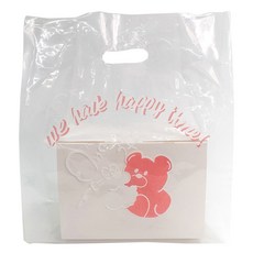 BEST PACK Happy Time PE塑膠購物袋 中, 50個, 粉紅色