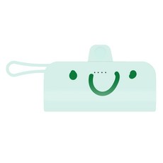 웨이브스튜디오 FACE EMOJI 미니 도킹형 10W 보조배터리 5000mAh 도킹8핀 / 케이블C타입, 민트 33 빅스마일, TRPB-R5-CHL