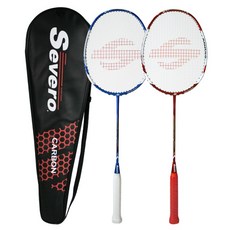 Severo Fonte 80 Power全碳羽球拍 2支組, 藍色+紅色, 1組