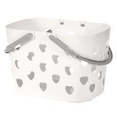 攜帶式愛心沐浴多功能小籃子, 白色