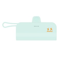 웨이브스튜디오 FACE EMOJI 미니 도킹형 갤럭시 아이폰 일체형 10W 보조배터리 5000mAh 도킹8핀 / 케이블C타입, 민트 표정이모지 46 XX
