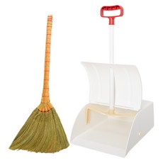 Clean Mate 蘆葦掃帚自動畚箕組, 1套, 混合色