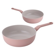 라체나 인덕션 세라믹 코팅 궁중팬 2종 세트, 핑크, 1세트, 궁중팬 22cm + 32cm